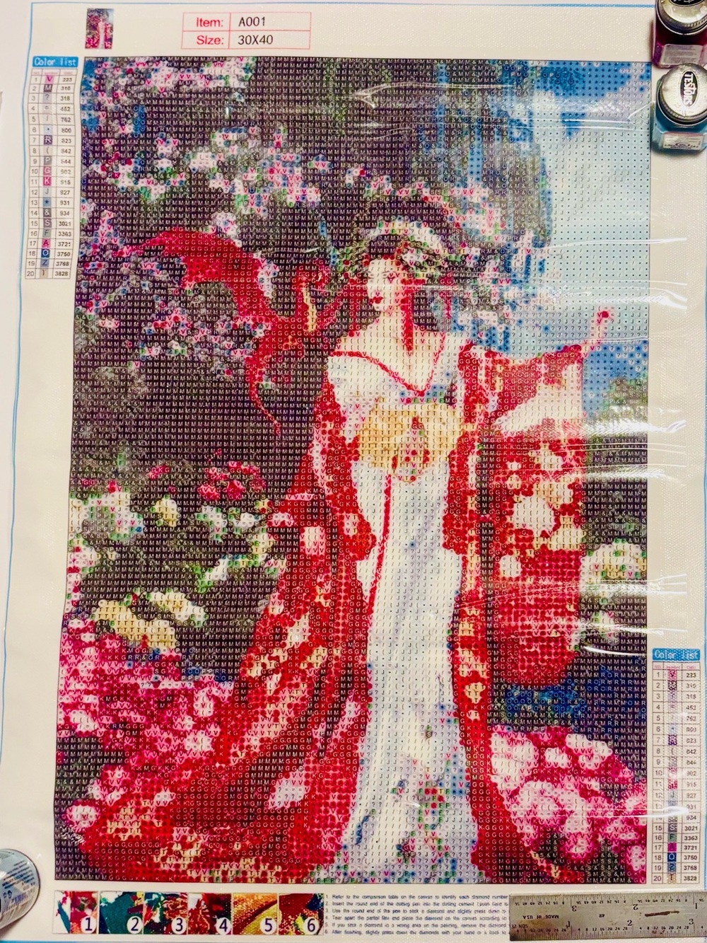 New Japanese Geisha w/Dragon DIY Diamond Painting Kit, 12x16”